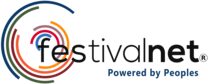 A logo for festival of life, powered by the arts.